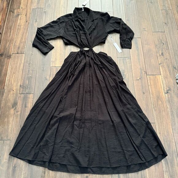 Young Fabulous & Broke Black Cut Out Maxi Dress L NWT - Picture 1 of 9